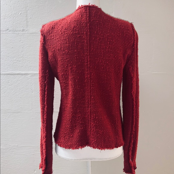 IRO red distressed tweed jacket - Picture 5 of 8